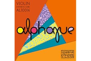 Thomastik cuerda suelta para violín alphayue 3/4, escala 305mm/12" cuerda re núcleo sintético, entorchado de monel.