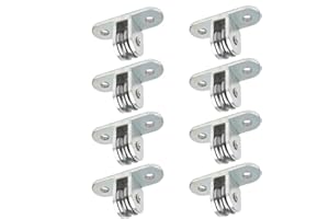 TSSS 8 PCS Pulley Block Carbon Steel U Pulley Roller Duplex Bearing Silent Detachable, Heavy Duty Load 60KG, Wheel Diameter 3/4"(20mm) for Material Handling and Moving