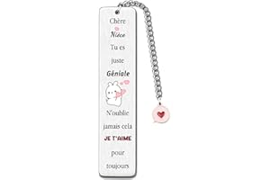 FCZIVA Marque-Page Nièce Cadeaux D'anniversaire Inspiration Noël Pour Femmes Cadeaux Personnalisés Je T'aime Retour à L'école Remise Diplômes Meilleurs Voeux Accessoires Livre Pour Amateurs Lecture Signet