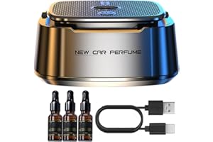 AINID Difusor de aroma inteligente para coche, 3 modos ajustables, ambientadores inteligentes de aromaterapia para coche (3 aceites esenciales de 15 ml, limón)