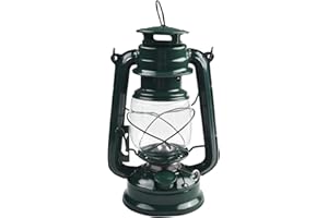 EASYBYMALL Lámparas de queroseno retro, lámpara de aceite vintage con asa, lámpara de aceite, linternas de mesa para el hogar, jardín, camping, citronela (verde-25 cm)
