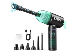 MECO ELEVERDE Electric Compressed Air Duster&Vacuum, MECO Electric Air Blower, 4 in 1 Function Powerful 3-Gear to 90000RPM/12000PA Keyboard Cleaner, Rechargeable Cordless Air Duster for Computer/Car/Pet Hair