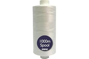 Korbond 1000m White Polyester 3280ft Coated Strong All Purpose Ideal for Hand Sewing, Machines, Crafts, Quilting, Repair Work – Stronger Than Natural Thread