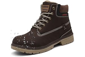 EAGSOUNI Botas de Hombre Mujer Cálido Piel Botines de Nieve Antideslizante Invierno Impermeables Trekking Aire Libre Zapatos