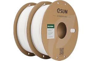 eSUN Actualizado PLA Mate Filamento 1.75mm, Impresora 3D Filamento PLA Mate, 1KG por Carrete, 2 Carretes para Filamento de Impresión 3D, Blanco Lechoso+Blanco Lechoso