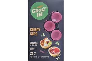 ‎CROC'IN Croc‘IN - Teigschälchen zum Bestücken Fuchsia - Tarteboden für süße Stückchen oder herzhafte Aperitifhäppchen - Handwerklich hergestellt & Vegan - 24 Stück
