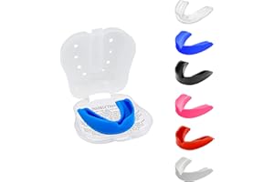 ACZET Mouth Guard Gum Shield Mouthguards for Adult Senior Junior Kids Youth Great School Combat Sports Soccer Hockey MMA Boxing Martial Arts Basketball (Junior(<11), Blue)