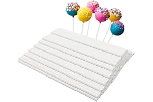 EASYKEENECOM 200 Tallos para Cake Pops Blancos de Papel, 150 x 4 mm, Palillos Tarta Chuches para Piruletas, Caramelos y Galletas, palitos para golosinas palitos para chupetines