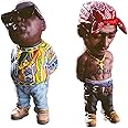 WANSHI Legend Commemorative Resin Statues, Tupac And Biggie Sculptures, Notorious B.I.G and 2Pac Souvenir Figures Statue Gift for Hip-Hop fans Friends (C - Tupac and Biggie)