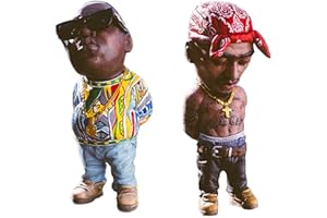 WANSHI Legend Commemorative Resin Statues, Tupac And Biggie Sculptures, Notorious B.I.G and 2Pac Souvenir Figures Statue Gift for Hip-Hop fans Friends (C - Tupac and Biggie)
