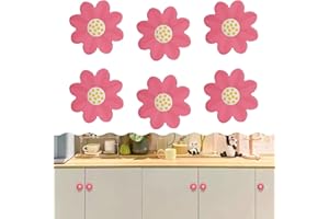 BIGMUMU CcHhyyt Mistico Giardino Serie Fumetto Forma Di Gomma Morbida Bottoni Per Bambini Ragazze Ragazze Ragazzi Maniglie Cassetto Pomelli Per Cameretta Armadi Giocattoli 6 Pezzi (Fiore