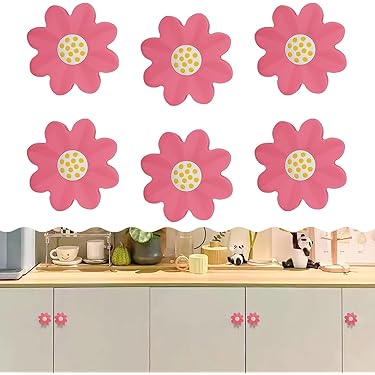 Hand Draw Roze Eater Bunny Konijn 4Pack Rechthoekige Handvat Kabinet Knoppen Lade Trekt