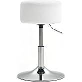HOMCOM Bar Stool Swivel 360&deg; Height Adjustable 52-6 cm White | Swivel Stool, High Chair, Upholstered in Corduroy, for Kitchen