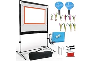 HOLDONELIGHT All-in-One Portable Paddle Game Set with Net – Combines Pickleball, Badminton & Pingpong, Easy Setup for Backyard, Park, Beach, Indoor & Outdoor Fun