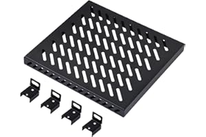 ‎GEEEKPI GeeekPi Regał serwerowy o dużej wytrzymałości 0,5U do DeskPi RackMate T1/T0 i 10-calowej szafy serwerowej lub szafki sieciowej, perforowana konstrukcja, nośność 25 kg, czarna