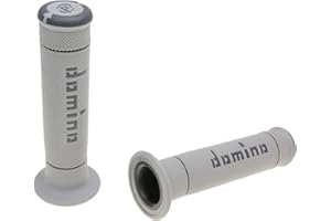 DOMINO Pair of Trial Grips Gray/Black (Motorcycle Grips) / Couple of Trial Hand Grip, grey/black (Knobs Motorcycle)