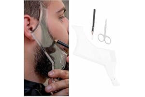 SYH&AQYE Outil de Mise en Forme de Barbe pour Homme, Bordure Parfaite avec Peigne Intégré Modèle Transparent Modèles de Peigne de Style pour Moustache, Pattes, Mâchoire, Joue pour Les Voyages