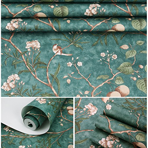 KINLO® Vliestapete Blumen TOP Qualität 10×0.53M Tapete Vlies Modern Tapete Wand für Büro Tapete Muster Papiertapete Retro Fototapete 3d Effekt Wandaufkleber Wasserdicht Wandtapete für Wohnzimmer 2 Jahren Garantie - 7