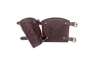THAJALING Brazales de Cuero Medieval,Tree of Life guantelete Muñequera Ancha brazales Banda para el Brazo Cosplay