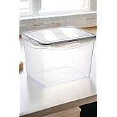 Melkan Home Large Storage Container with Lock Airtight Storage Container with 10 Liter Seal Transparent 20 Cm Transparent