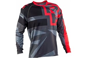 Dinint Uomo Magliette da Ciclismo da T-Shirt, Manica Lunga Top Abbigliamento Maglie da Ciclismo, Camicia Mountain Bike/MTB, Traspirante e Assorbente dal Sudore Maglia da Ciclismo