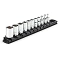 TEKTON 1/4 Inch Drive 12-Point Socket Set with Rail, 11-Piece (5/32-9/16 in.) | SHD90103