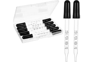 APAUSVCM 10 Stück Glaspipette 1ml,Silikon Liquid Dropper,Glass Pipette Dropper,Glastropfer mit Messungen,Pipettentropfer Mit Gummikopf,Transparente Pipette,für Pflanze Haustier Süßigkeitenformen Bastelarbeiten