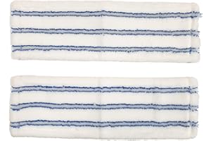 LNT Les Nouveaux Textiles - Lot de 2 Housses Plates Microfibre Grattantes 44 x 14 cm - pour Balai Combiné - Ultra Absorbantes - Tous Types de Sols - Lavables en Machine