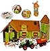 Produktbild Unbekannt Komplettset: großer Bauernhof / Pferdestall & Lagerhaus + Traktor mit Anhänger + Tiere + Zubehör - 1/43 - für Kinder Pferd zum Spielen + Bauen aus Plastik / K..