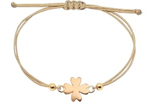 Selfmade Jewelry Armband Damen Kleeblatt Roségold Handgemachter Glücksbringer mit Klee Größenverstellbar Inkl. Geschenk-Verpackung