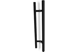 Oppali Black Stainless Steel 304 Entrance Door Pull Handle | Inclined at an Angle of 45° | Round T-Bar | 120cm Total Length