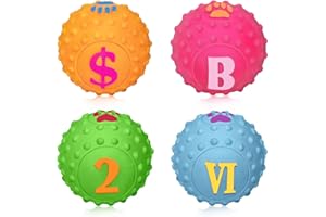 SCHITEC Piszczące zabawki dla szczeniaków, interaktywna lateksowa piszcząca piłka dla psa, miękka guma, odbijające się piłki dla małych psów, szczeniąt