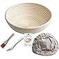 Gärkörbchen rund, ø 25 cm, Höhe 8.5 cm Banneton Proof Korb für Brot und Teig [inkl. Pinsel] Proof Rising Rattan Schale…