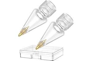 Delidigi Pointes pour Apple Pencil USB C & 1 & 2 Génération [Lot de 2] Pas d'usure du Stylo de Contrôle Précis à Pointe Fine comme des Pointes de Rechange Compatibles avec iPencil (Clair, 1.8mm)