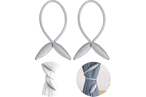 DUISOAD FUJIE Cortina Hebillas de Europa Cuerda Abrazaderas Coinas Sujetar Cortinas Clips Cortina Decora la Habitación Set de 2 - Plata Gris
