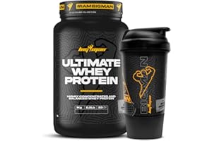BIG MAN Pack BigMan Ultimate Whey Protein 1 kg + Shaker de REGALO PRO | Aumenta el crecimiento muscular | Entrenamientos intensos | Máxima asimilación (Choco Blanco)