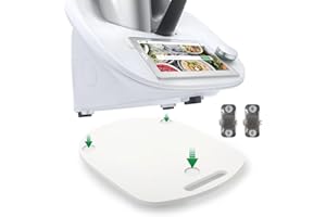 ‎CBJEHIFEY Gleitbrett für Thermomix TM6 TM5 - Rollbrett für Thermomix Vorwerk Küchenmaschine, Bambus Unterlage Brett mit Rollen TM5 TM6 Zubehör Schnelles Bewegen Rollbrett mit Gummifüße Weiß