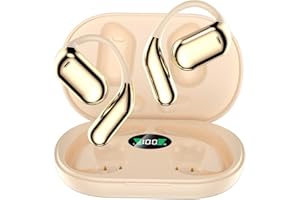 EUQQ Ultra Open Ear Headphones - Bone Conduction Earphones Wireless Bluetooth 5.5, Waterproof Deep Bass Earbuds for Fitness and Running, Secure Fit for Small Ears, Sweat-Resistant for Workouts