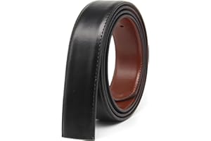 Nelbons Cinturino in Pelle da Uomo Senza Fibbia, Cinturino SOLO 2.8/3.0/3.2/3.5/3.8 cm di Larghezza, Cintura di Ricambio