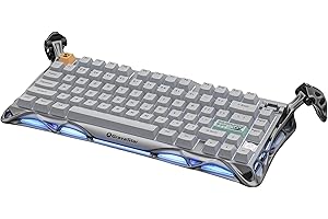 GravaStar Mercury K1 Pro klawiatura gamingowa BT5.0/2.4G/USB-C, 75% Gasket z funkcją Hot-Swap, bezprzewodowa klawiatura mechaniczna z podświetleniem RGB, Win/Mac, QWERTY (srebrno-szara)