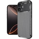CONSTRAIN - iPhone 17 ile uyumlu Kamera Korumalı (KARBON TASARIM) Koruyucu L&uuml;x Silikon Kılıf - Siyah