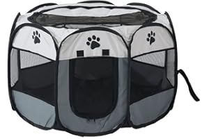 Aoweika Portable Pet Playpen, Puppy Dog Cat Playpen with 8-Panel Kennel, Indoor/outdoor Pet Tent Fence for Pet Kennel Cage, Rabbit Guinea Pig Playpen and Hamster Cage