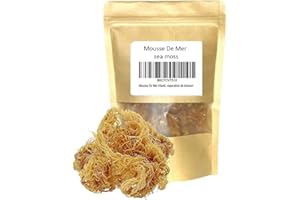 AL BADIL Mousse De Mer Irlandaise Dorée - Golden Sea Moss -séchés au soleil - vrac pour preparation de boisson