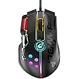 EWEADN M2 Wired Gaming Mouse Up to 12000 DPI, Pixart 3325 Gaming Chip, Chroma RGB,11 Macro Programmable Buttons + Rapid Fire, Joystick Ultralight Honeycomb Mouse for PC/Xbox/PS4 (Black)