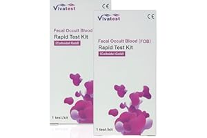 VIVA TEST VivaTest FOB Test Kit – 2-Pack Colloidal Gold Fecal Occult Blood Test – Accurate and Rapid Test Kit Stool Testing Kit for Home Use – FOB Detection Test Kit for Ulcers, Polyps, Colitis,