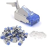 VCE (Gen 1) 25 PACK Cat7 Shielded RJ45 Connector Cat6A Modular Plug Blue