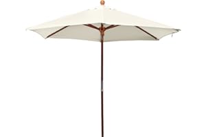 anndora® Sonnenschirm Marktschirm Balkonschirm ø 2,1 m rund - mit Winddach Natural