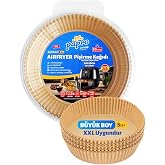 papro Airfryer Pişirme Kağıdı, Frit&ouml;z Yağlı Kağıdı, Yanmaz Kağıt XXL Uyumlu 50 Adet,Yuvarlak b&uuml;y&uuml;k boy (20x20)