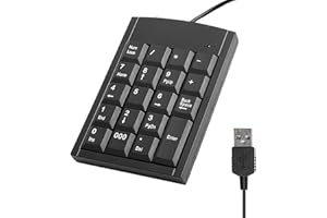 Raykce USB Numeric Keypad, Wire Mini Number Pad Portable USB Numeric Keyboard for Laptop, PC Computer Desktop Computers Notebook 19 Key (Black)