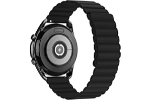 Tasikar 20mm Straps Compatible with Samsung Galaxy Watch 6/5/4 Strap 40mm 44mm/6 Classic 43mm 47mm/5 Pro, Silicone Magnetic Band for Galaxy 4 Classic/3 (Black)